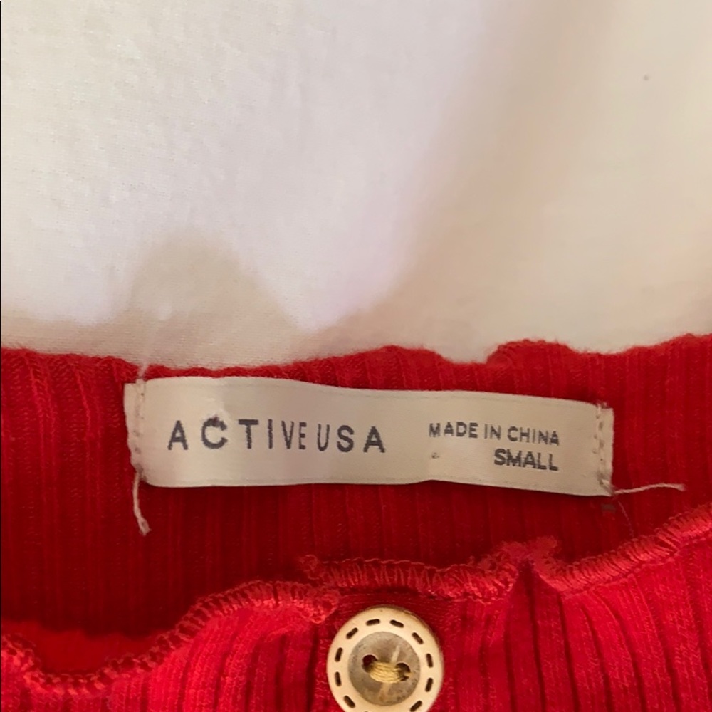 Red Ribbed Shirt - Picture 2 of 4